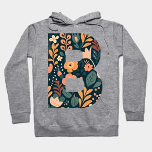 Whimsical Floral Letter B Hoodie